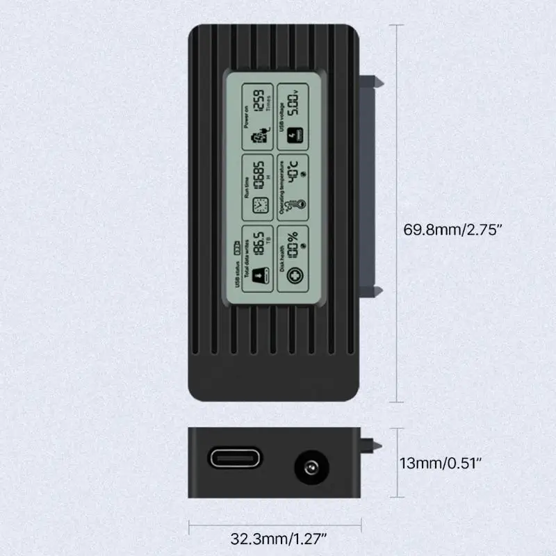 918C USB3.1 TypeC HDDs Case Устройство чтения жестких дисков для 2 5 3 со светодиодным дисплеем