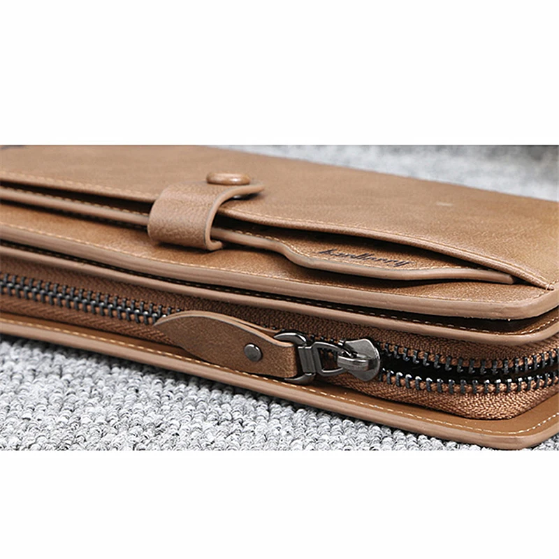 New Arrival Leather Men Wallets Large Capacity Driver License Phone Wallet Casual Long Zipper Male Clutch Coin Purses Carteir
