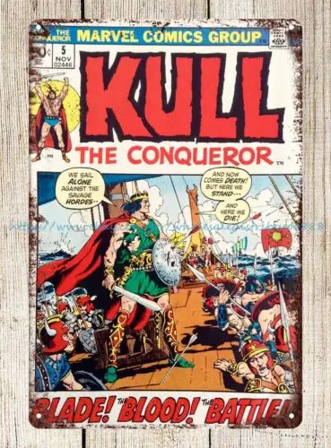 дизайн интерьера Kull The Conqueror 1972 металлическая жестяная вывеска с комиксами