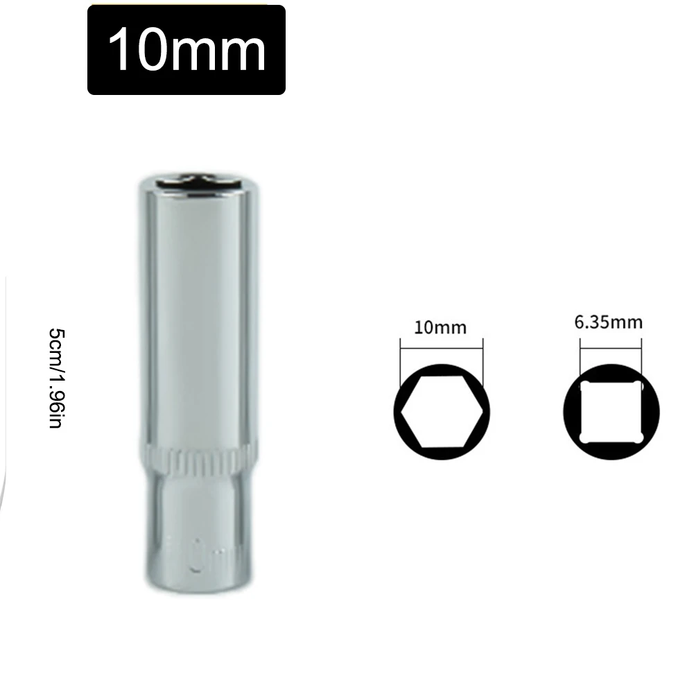 

Drive 63mm Hex Deep Sockets Wrench Head CRV-Alloy Anti-rust 6 Point Socket Set For Torque Spanner Ratchet Socket Wrench 4-14mm