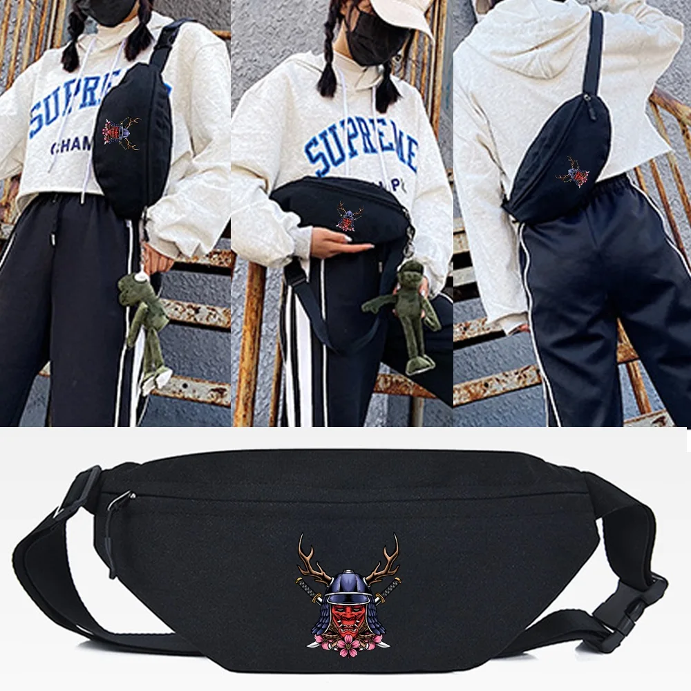 

New Waist Bag Chest Packs Male Durable Shoulder Bag for Phone Travel Women Belt Pouch Deer Head Monster Print Crossbody Bum Bag