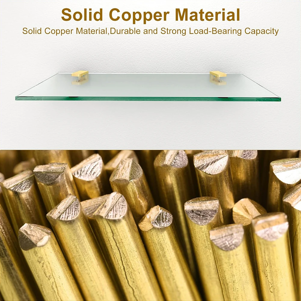 1 шт. регулируемые латунные стеклянные зажимы зажим матовая Золотая полка для