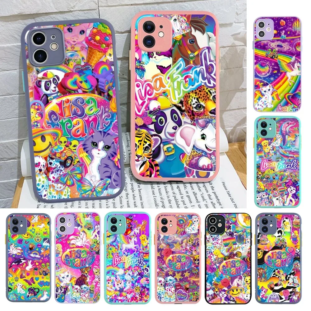 Фото Чехол для телефона Lisa Frank Art для iPhone 14, 11, 12, 13, Mini Pro Max 8, 7 Plus X XR XS MAX, полупрозрачный матовый чехол №1