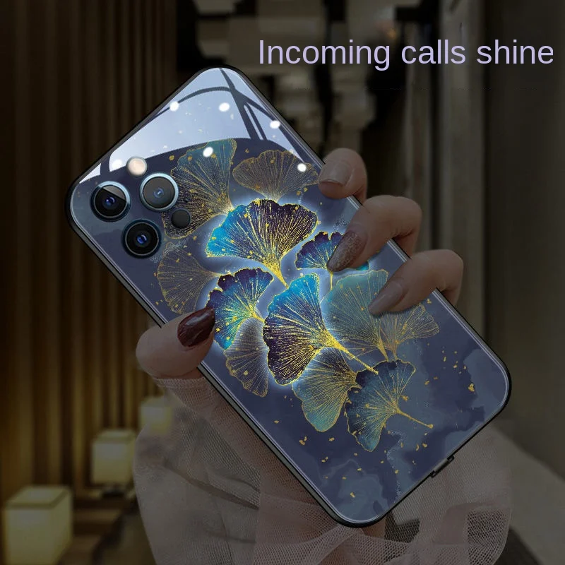 

Подходит для Apple 13 чехол для телефона iPhone 14max входящий вызов светящийся 11 интернет знаменитостей 12Pro маленький свежий XR цветок 8P тренд