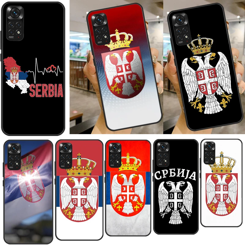 Чехол с сербским флагом Сербии для Xiaomi Redmi Note 11 10 9 8 7 Pro 10S 9S 8T 9A 9C 9T мягкий чехол -