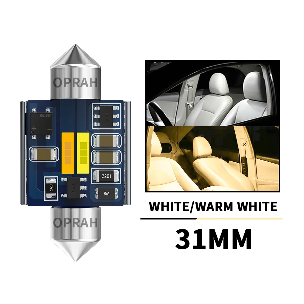 

2 шт. Высокая мощность C10W C5W светодиодный Canbus Festoon 31 мм 36 мм 39 мм 41 мм Освещение салона автомобиля Лампа номерного знака Белый Теплый белый 1860CSP Без ошибок 12 В