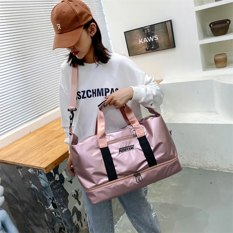 New Women Fashion Travel Bag Waterproof Sports Yoga Bag Female Gym Fitness Handbags Men's Wet and Dry Separation Shoulder Bags
