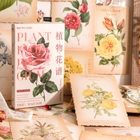 30pcslot retro floral design the plants theme paper cards 93143mm diy postcard book markers gift