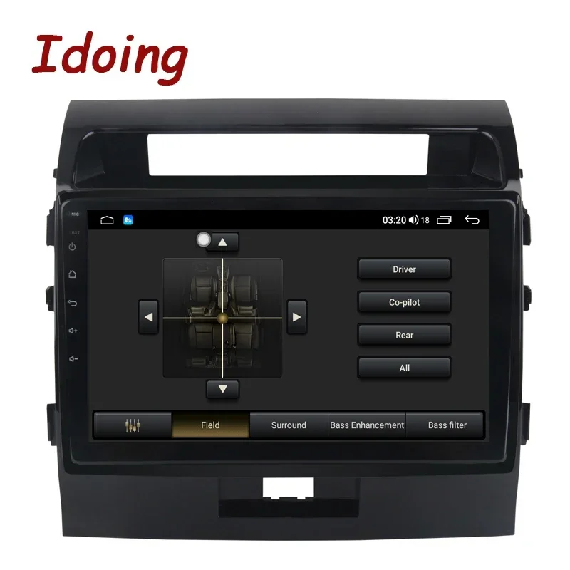 Idoing 10 2-дюймовый автомобильный радиоплеер Android 12 для Toyota Land Cruiser 11 LC 200 2008-2013