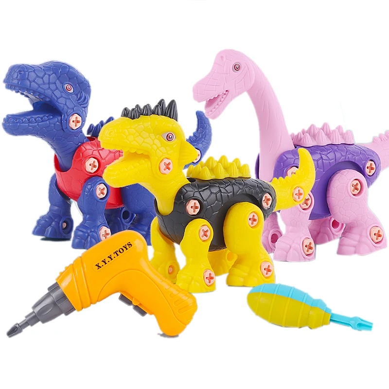 

Take Apart Dinosaur Toys Simulation Educational Assembly Toy With Electric Drill Diy Construction Set For Kids Gift