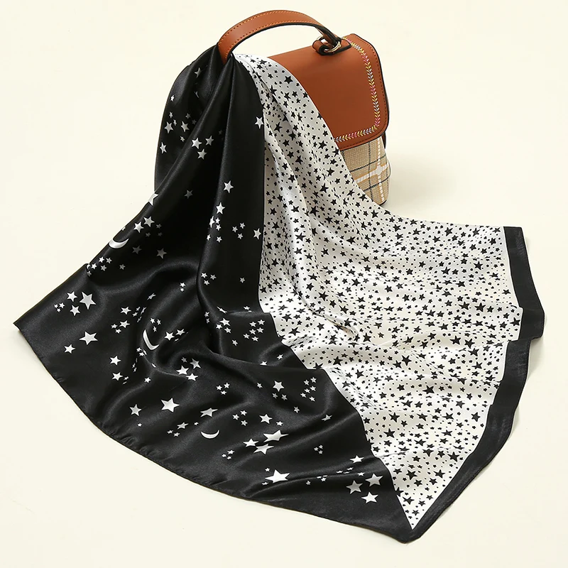 

Шелковый квадратный шарф-бабочка, Женская атласная шаль, накидка, хиджаб, Женская повязка для волос, роскошный головной платок на запястье, 60*60 см, бандана 2022