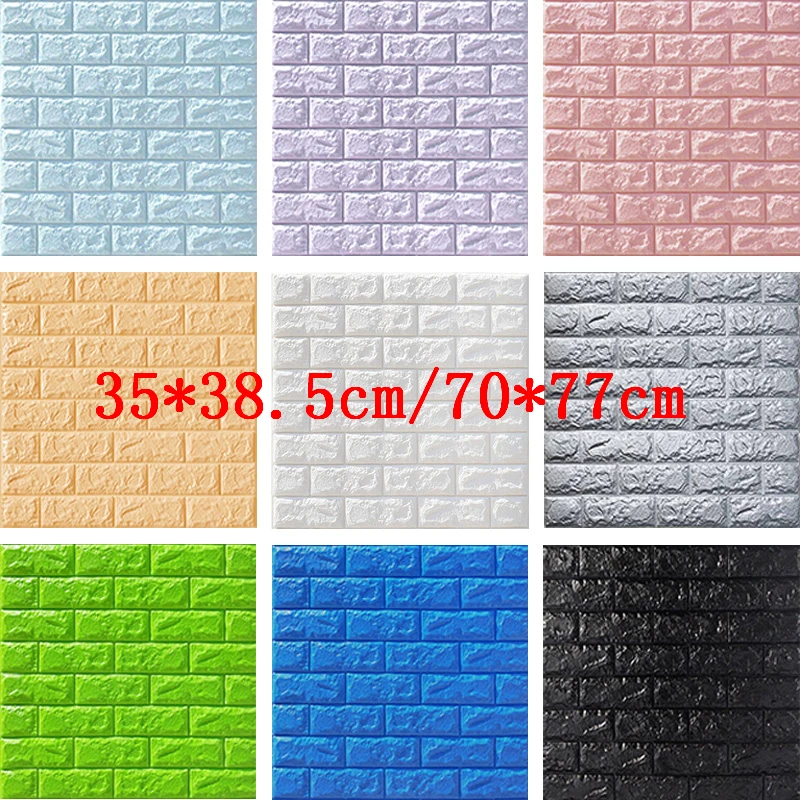 

3D Brick Wall Stickers DIY Self Foam Waterproof Decor Wall Covering Wallpaper For TV Background Kids Living Room