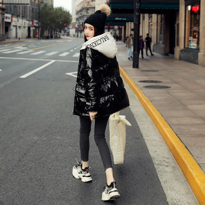 Winter Coat for Women Coats Parkas Jackets Hooded Cotton Padded Jacket Bright Face Korean Fashion Women's Winter Jacket 2022
