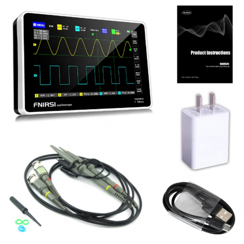 

1013D Digital tablet oscilloscope dual channel 100M bandwidth 1GS sampling rate mini tablet digital oscilloscope
