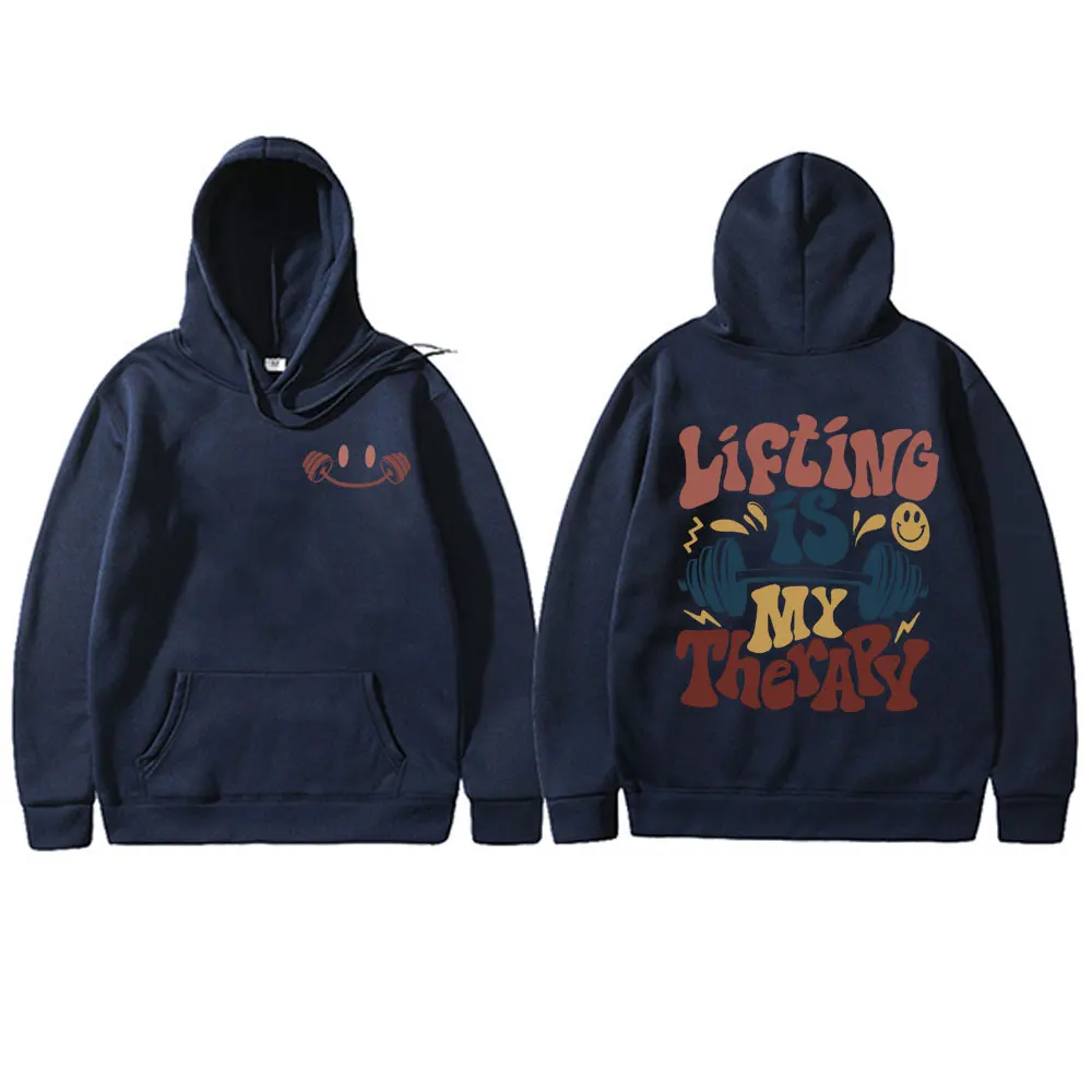 Lifting Is My Therary Gym Fitness Pump Cover Hoodie Male Art Aesthetic Pullover Hoodies Men's Fleece Cotton Oversized Tracksuit