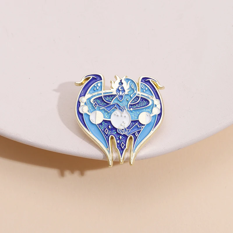 

Cartoon Mystery Galaxy Moon Lunar Eclipse Dragon Hard Enamel Pin Badge Brooch Backpack Lapel Pins Jewelry Diy Gift Wholesale