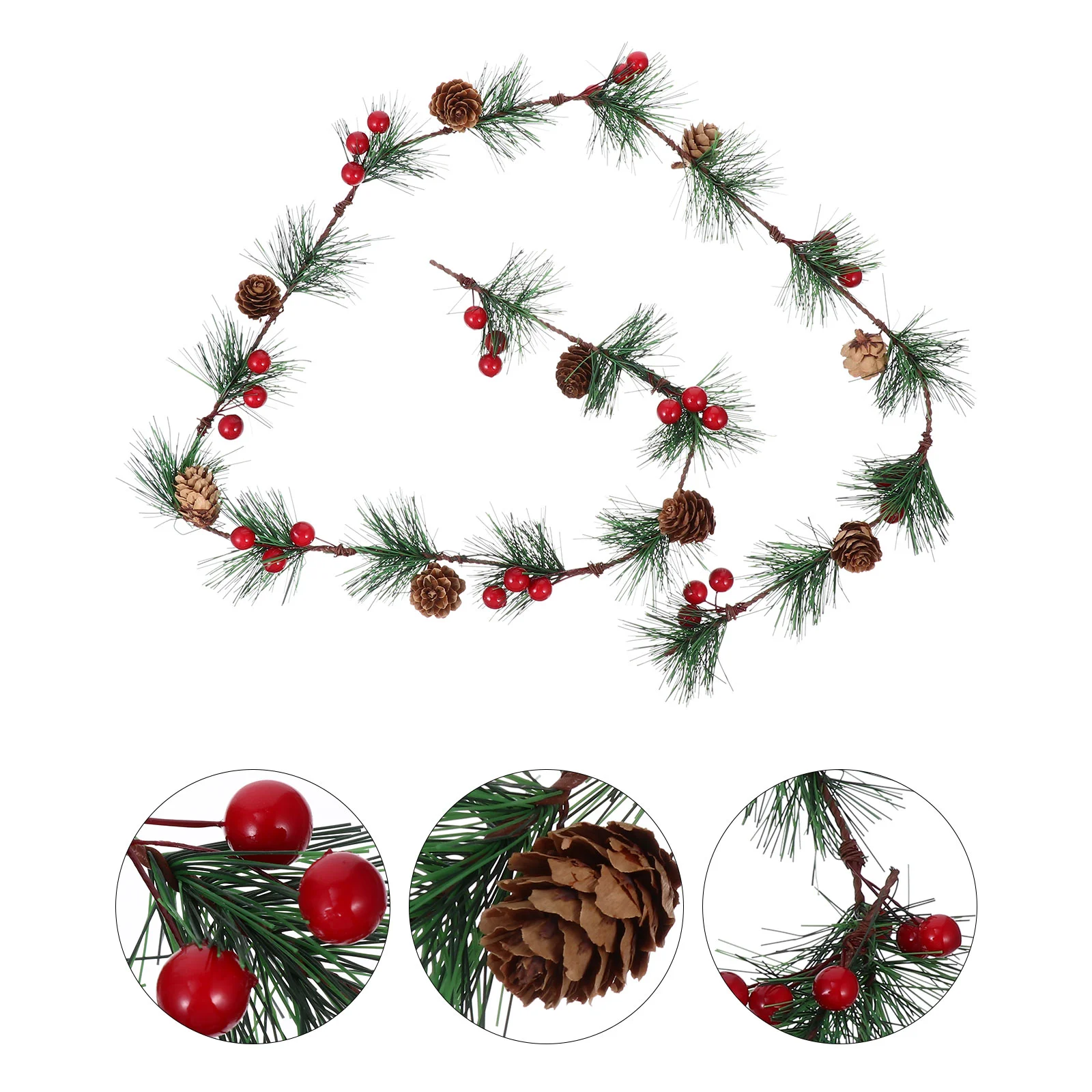 

Berry Garland Garlandschristmas Pine Wreath Holiday Cone Supplies Fireplace Holly Pip Fake Artificial Vine Decoration Needle
