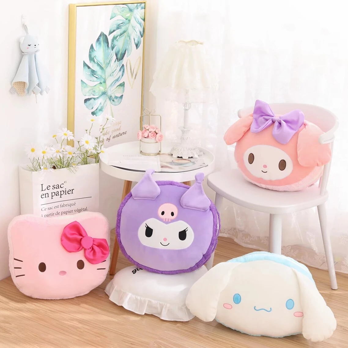 Подушка на заднюю панель Sanrio Kuromi My Melody Hello Kitty Мягкая мягкая подушка для дивана