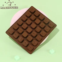 silicone 26 letter number chocolate baking molds diy cake decoration candy jelly fondant cookies molds kitchen tools accessories