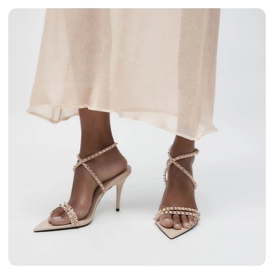 

Sheepskin summer ladies gladiator sandals new star style luxury orange stiletto high heels design women's shoes 10cm high heels