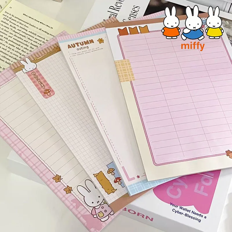 Фото Kawaii Miffy практическая книга милый аниме мультфильм печатный блокнот студенческий отрывной блокнот для девочек праздничный подарок №1