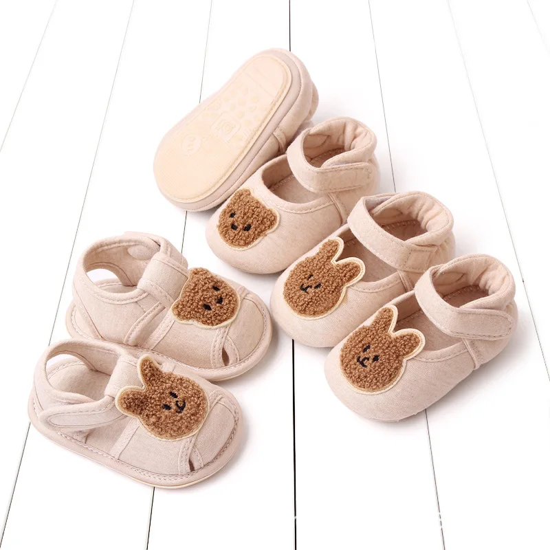 

Cute Bunny Bear Baby Sandals Infant Baby Boys Girls Soft Sole Walking Shoes Fall Spring Summer First Walkers for 0-18M Toddlers