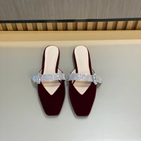 new style baotou semi slippers women wear flat bottomed and comfortable in 2022 summer and wear korean british baotou shoes