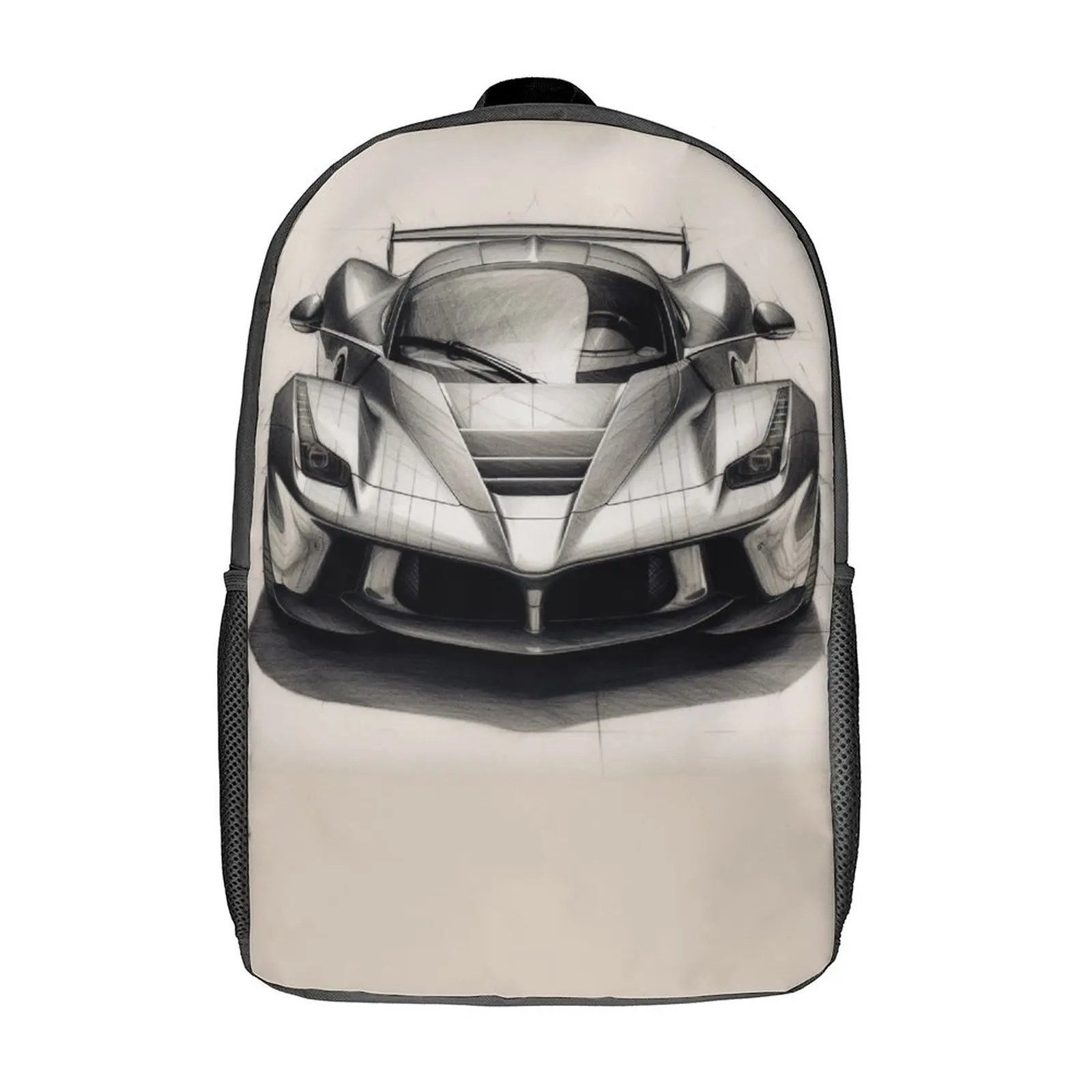 

Passionate Sports Car Backpack Student Unisex Schematics Pencil Drawing Breathable Backpacks Funny School Bags Outdoor Rucksack