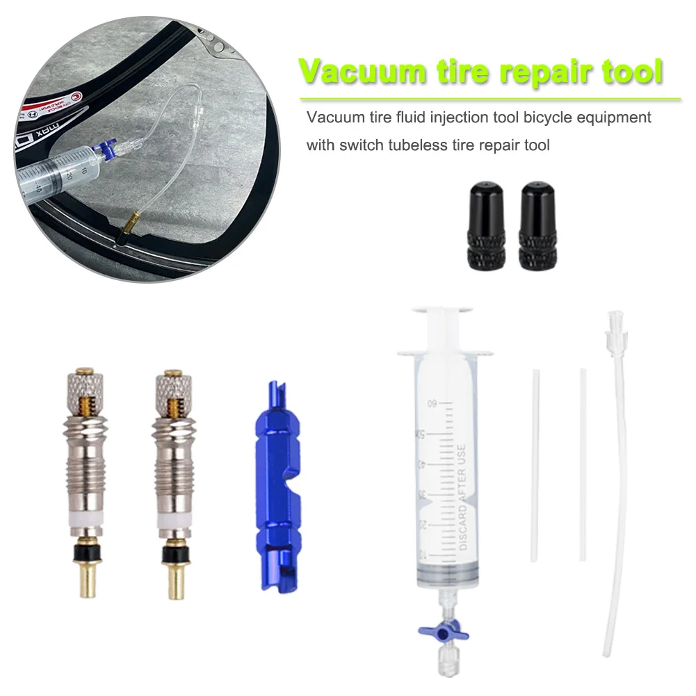 

Герметик для бескамерных шин для велосипеда, шприц 60 мл для жидкости для шин MTB, инструменты для ремонта и удаления сердечника клапана