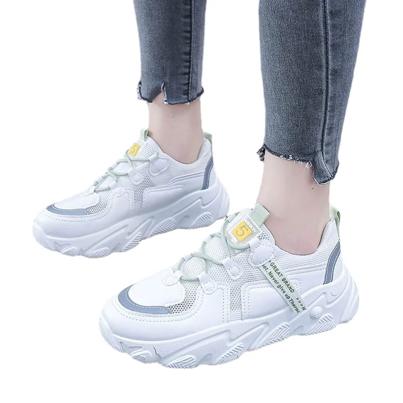 

Summer Women's Outdoor Sports Shoes Fashion Mesh Thick-soled Sports Shoes 2022 New Knitted Breathable Comfortable Walking Shoes