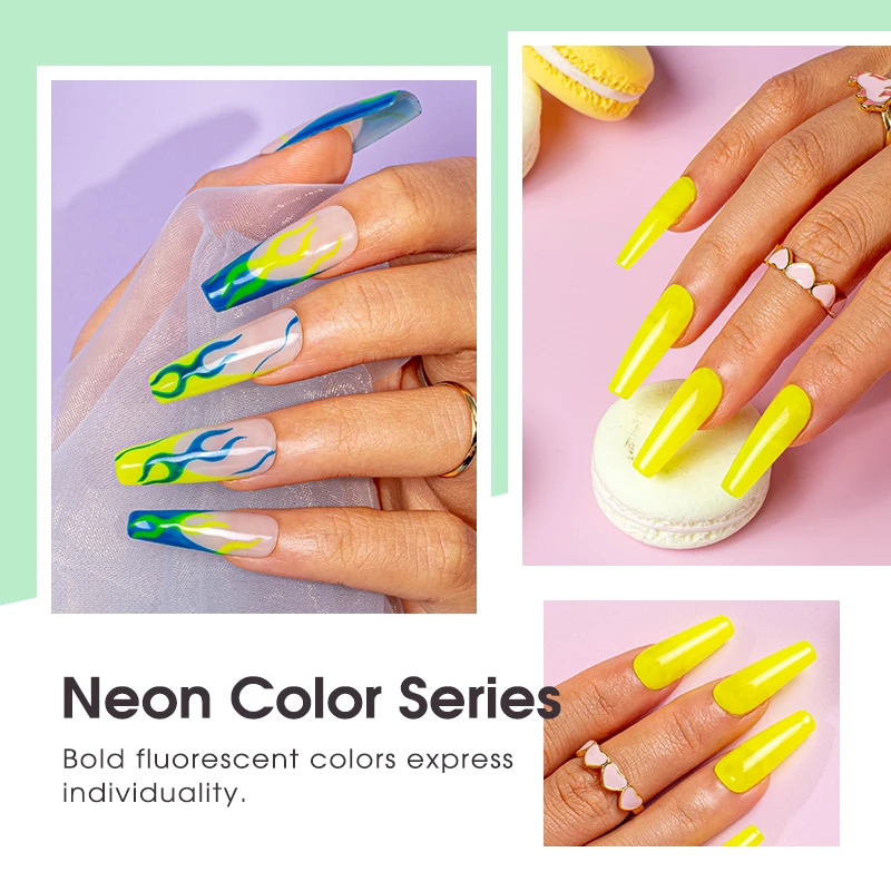 Набор для гель-лака ногтей ROSALIND неоновые флюоресцентные полуперманентные Лаки