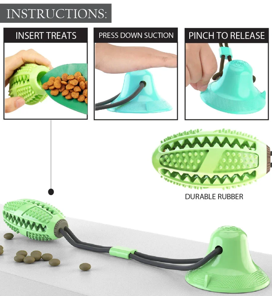 

JMT Pet Life ® 'Grip N' Play' Treat Dispensing Football Shaped Suction Cup Dog Toy