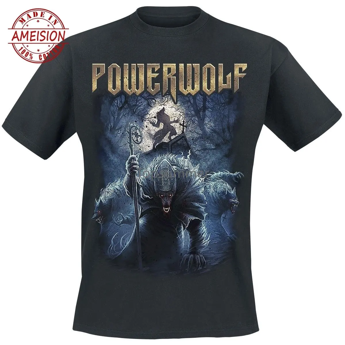 

Plainmen T Shirt Night Of The Werewolves Powerwolf Funny T-Shirt Novelty Tshirt O-Neck Casual
