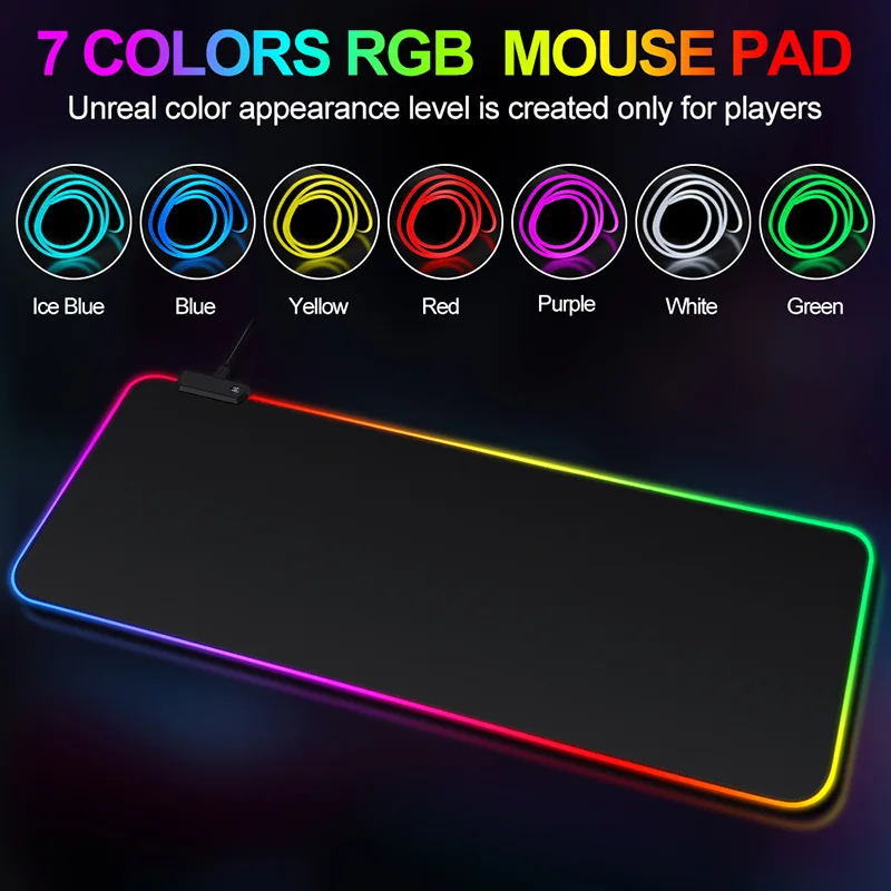 

LED Light Mousepad RGB Keyboard Cover Desk-mat Colorful Surface Mouse Pad Waterproof Multi-size World Computer Gamer CS Dota