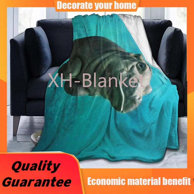 Складное Флисовое одеяло в виде бегемота |