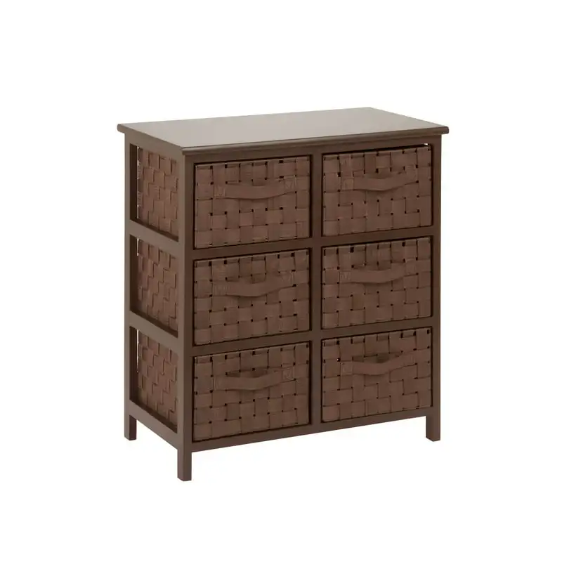 

Honey Can Do Woven strap 6 drawer chest-brn