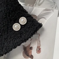 6pcslot 2022winter new woolen coat buttons with rhinestone pearl 20mm wide diy crafts round metal button garments decorative
