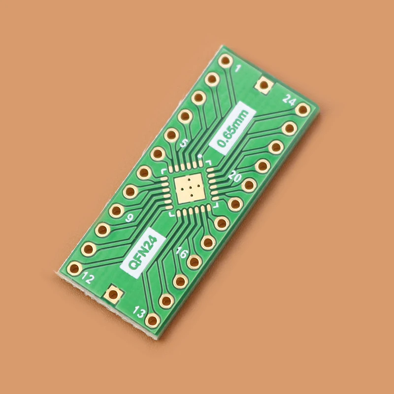 

1 шт. QFN24 золотая/серебряная паяльная прокладка для адаптера SMT с прямой вставкой, тестовая плата, передающая плата с расстоянием 0,5/0,65 мм, 2,54 контакта