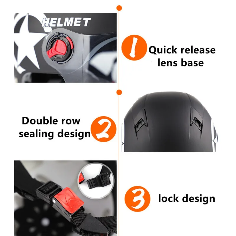 Мотоциклетные шлемы с защитой от солнца винтажный защитный шлем открытым лицом