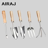 airaj 5 pcs garden tool set outdoor gardening work cast aluminum hand tools kit strongly structured planting weeding tools