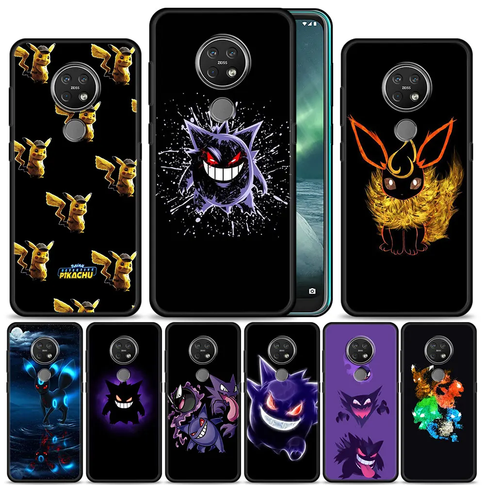 

Case Cover for Nokia G10 G20 G11 G21 G50 5.4 7.2 C20 C21 C30 X20 XR20 X10 3.4 Cell Funda Armor Capinha Pokemon Pika Dark