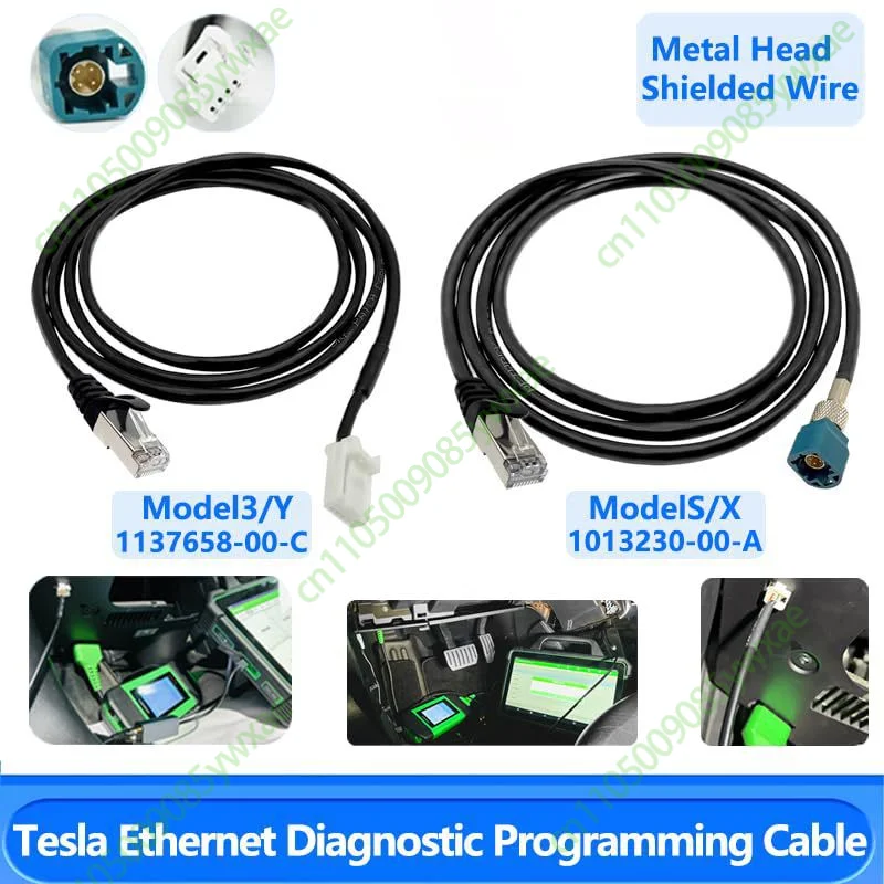 Фото Новые 1,5-метровые диагностические сервисные кабели Ethernet для ящика для инструментов Tesla Model 3/Y Model S/X 1137658-00-A 1137658-00-C Ремонтный инструмент №2