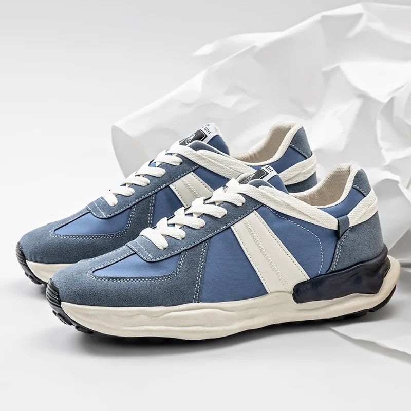 

Mens Chunky Sneakers Fashion Color Matching Ultra Light Leather Breathable Couple Casual Shoes Plus Size Men Shoes 44