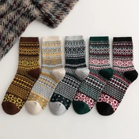 5 pairs thickened warm and breathable mid tube men socks casual dress retro ethnic style rabbit wool socks for men