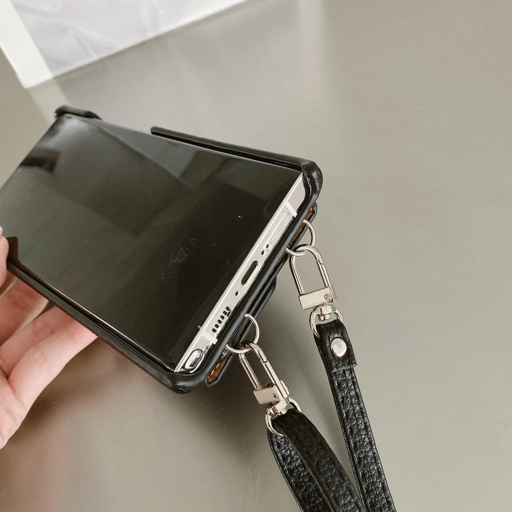 For Samsung S23 S23P S23U S22 S22P S22U S21P S21P S21U S21U S20 Built-in Make-up Mirror Flip Wallet Card Holder Cable Phone case