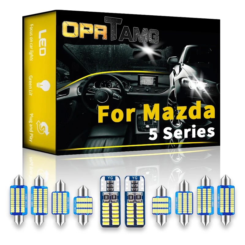 

OPRTAMG Canbus для Mazda 5 серии 2005 2006 2007-2008, автомобисветильник лампа для салона, без ошибок, светодиодная лампа, лампа для чтения, автомобильные аксе...