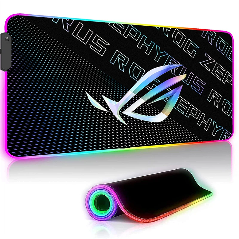 

Игровой коврик для мыши ASUS со светодиодной подсветкой, компьютерный офисный коврик, светящийся крутой коврик для клавиатуры, противоскользящие аксессуары для ПК, игровые коврики для ноутбука, коврик для мыши