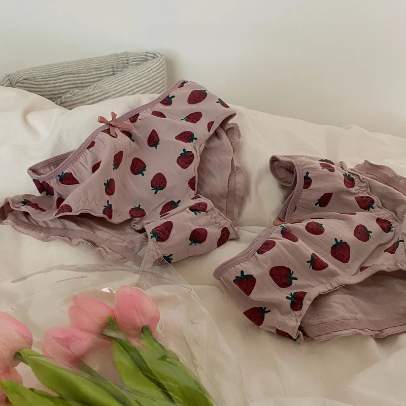 Клубничный сад ~ энергичное нижнее белье с милым принтом для девочек маленькие
