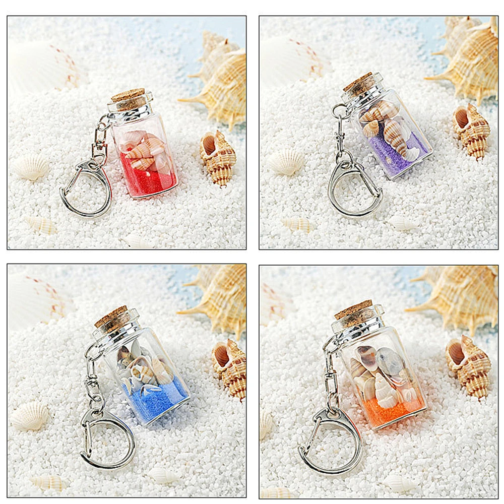 Креативный брелок для ключей в виде бутылки с морским песком |