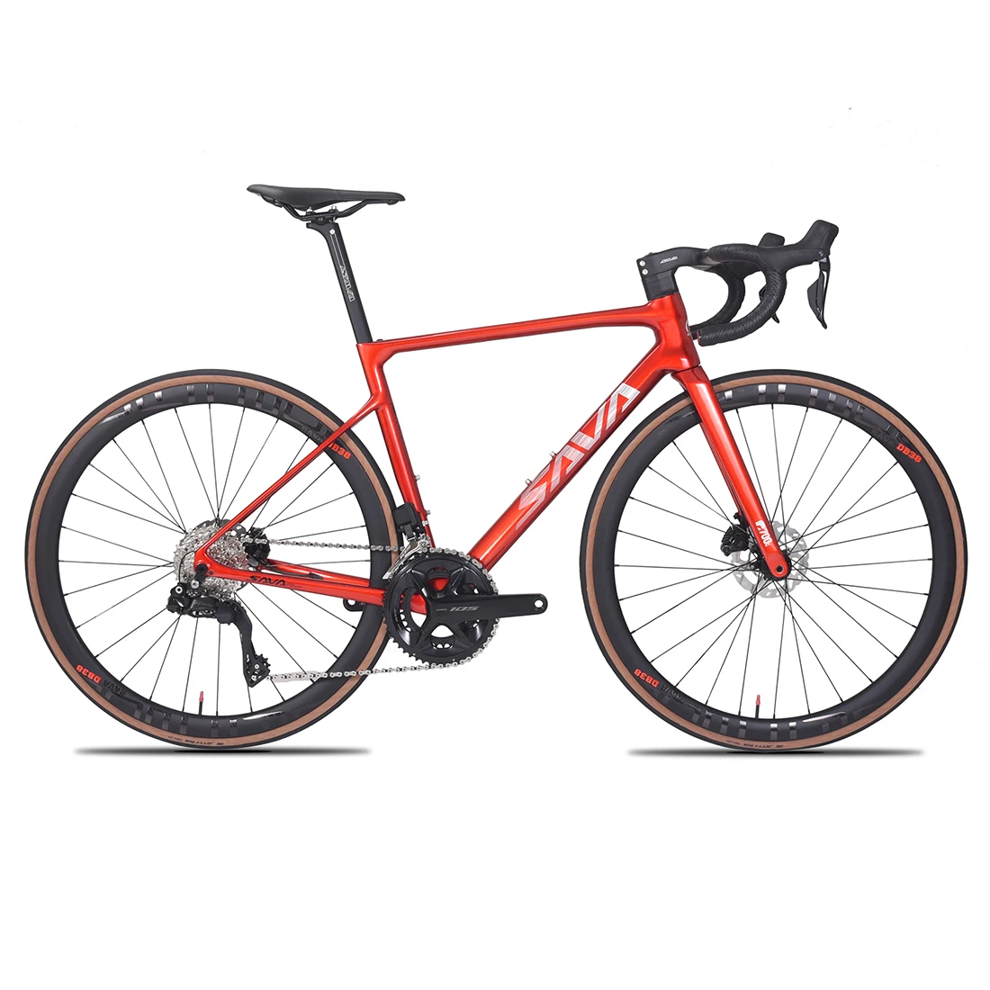 

SAVA 24 Speed Racing Bike Full Carbon Road Bike Complete Integrate Handlebar Internal Cable Route with 105 Di2 2x24 Speed 7.85kg